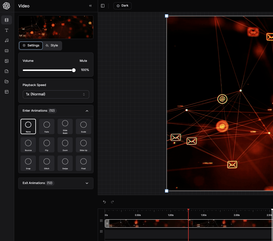 OpenAI-themed RVE instance showing interface with familiar OpenAI design patterns
